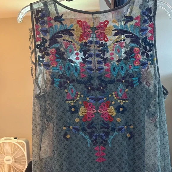 Biya X Johnny Was Rhandi Mesh Dress with Slip - Size Medium - Picture 3 of 4